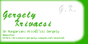 gergely krivacsi business card